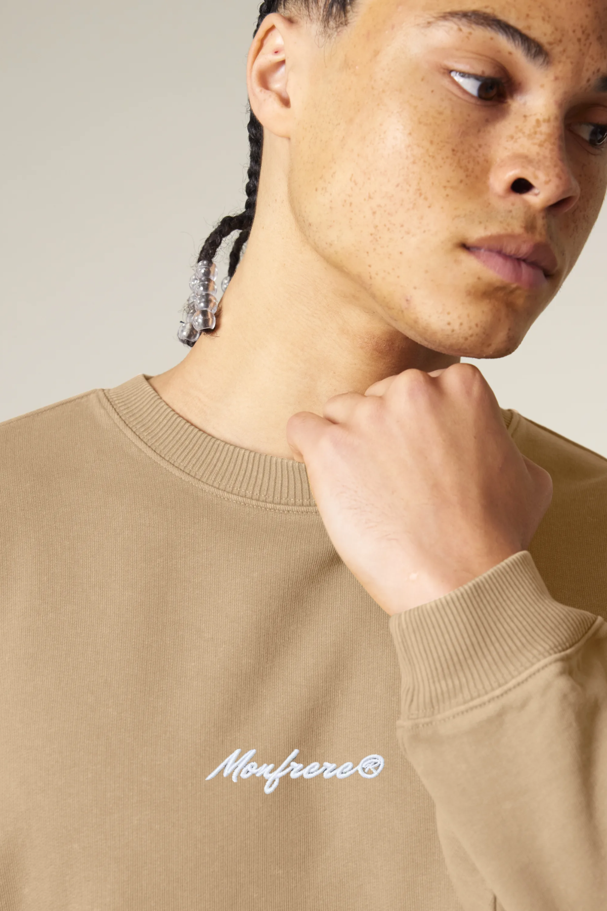 White Label Stick Oversize Garment Dyed Crewneck Sweatshirt