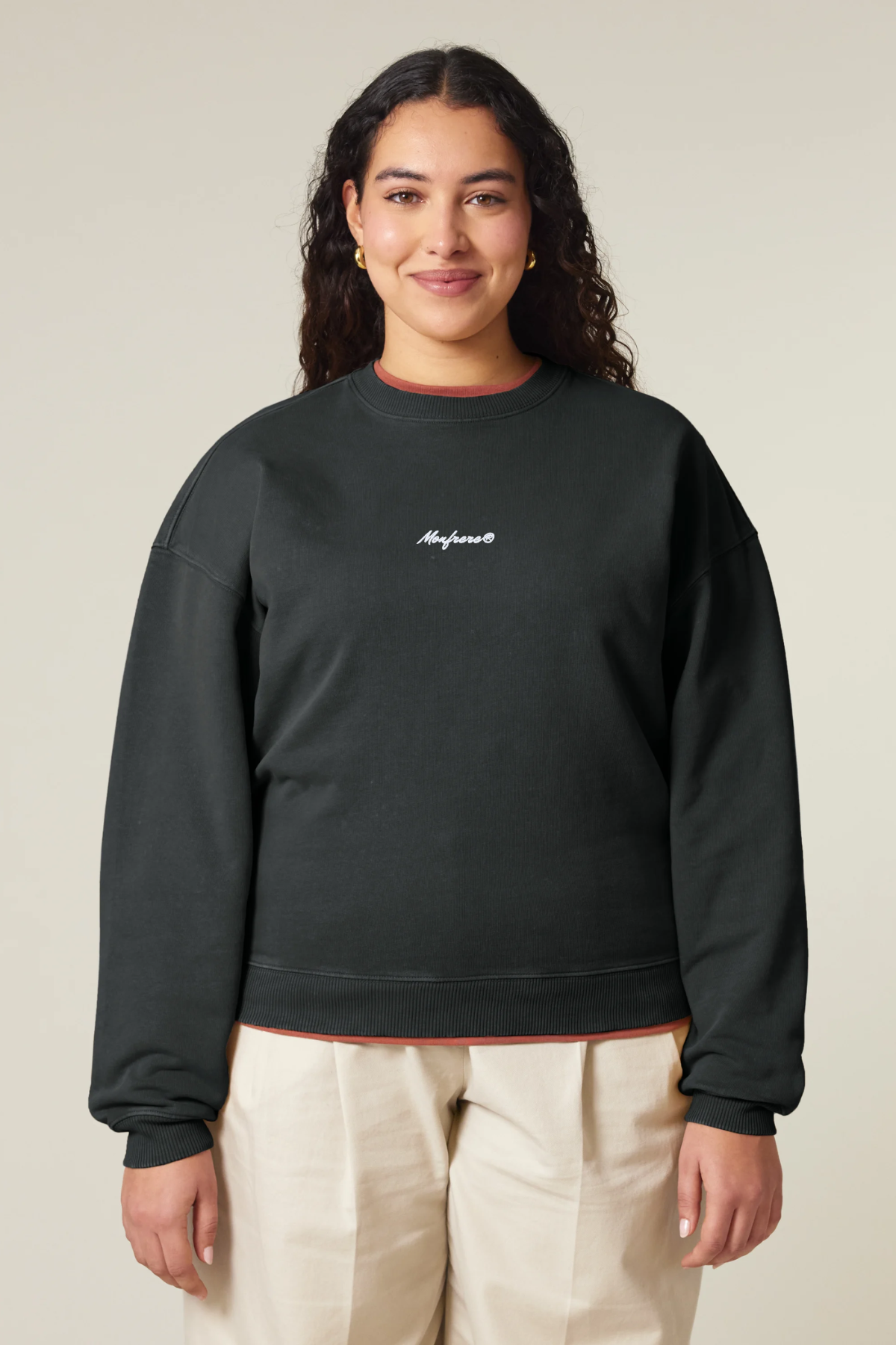 White Label Stick Oversize Garment Dyed Crewneck Sweatshirt