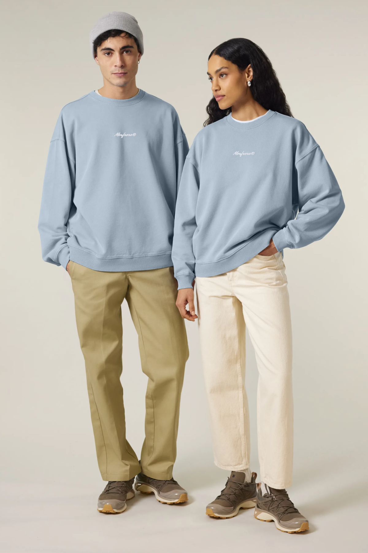 White Label Stick Oversize Garment Dyed Crewneck Sweatshirt