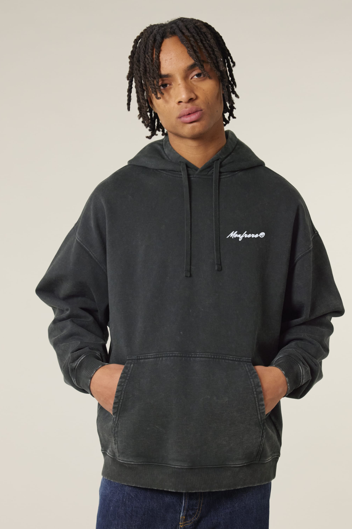 White Label Stick Oversize Garment Dyed Hoodie