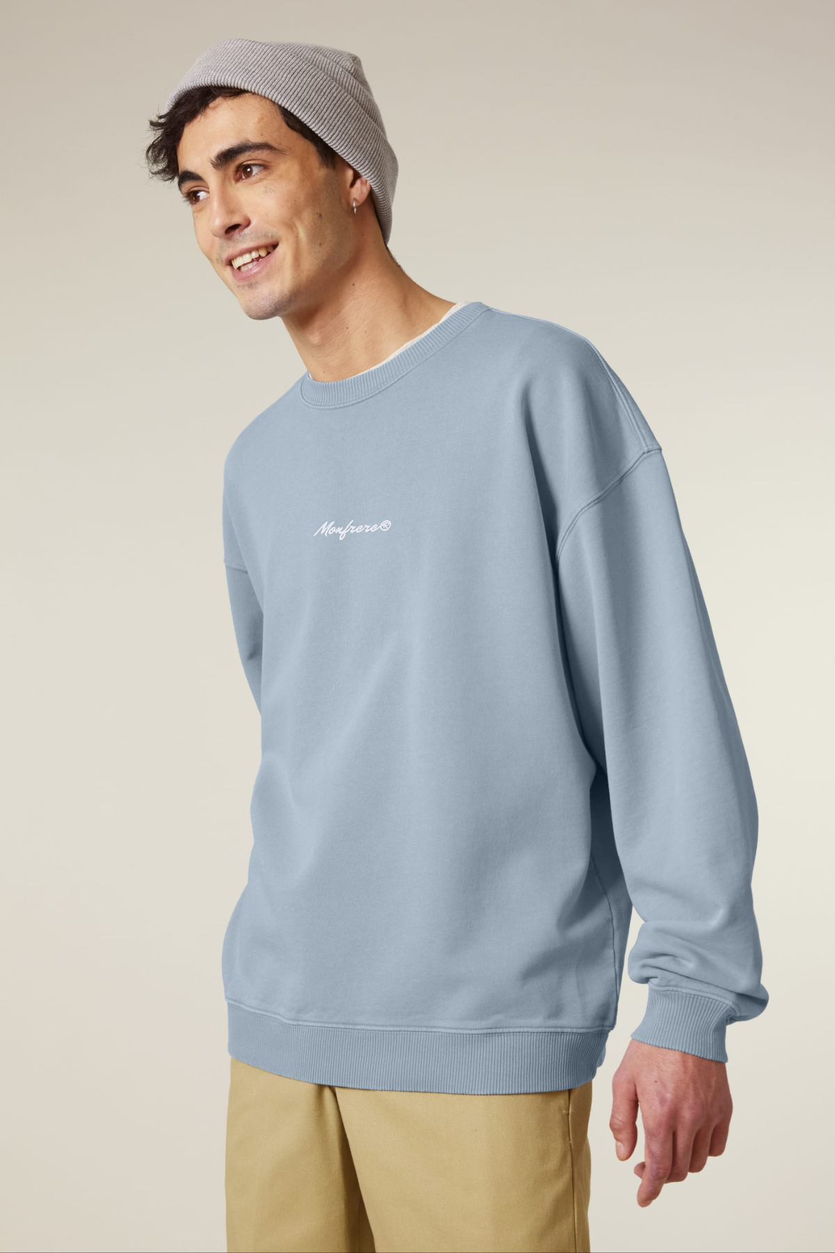 White Label Stick Oversize Garment Dyed Crewneck Sweatshirt