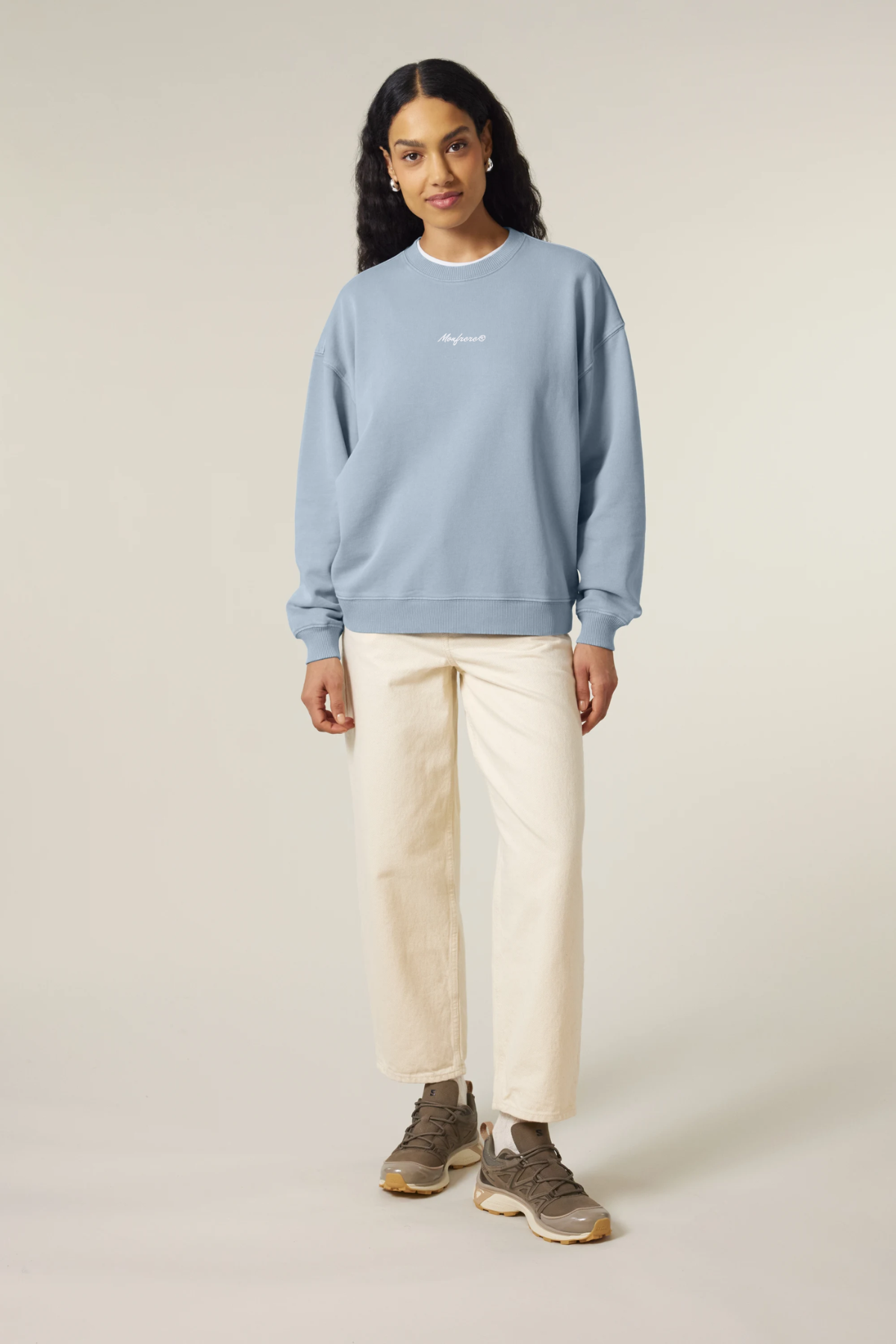 White Label Stick Oversize Garment Dyed Crewneck Sweatshirt