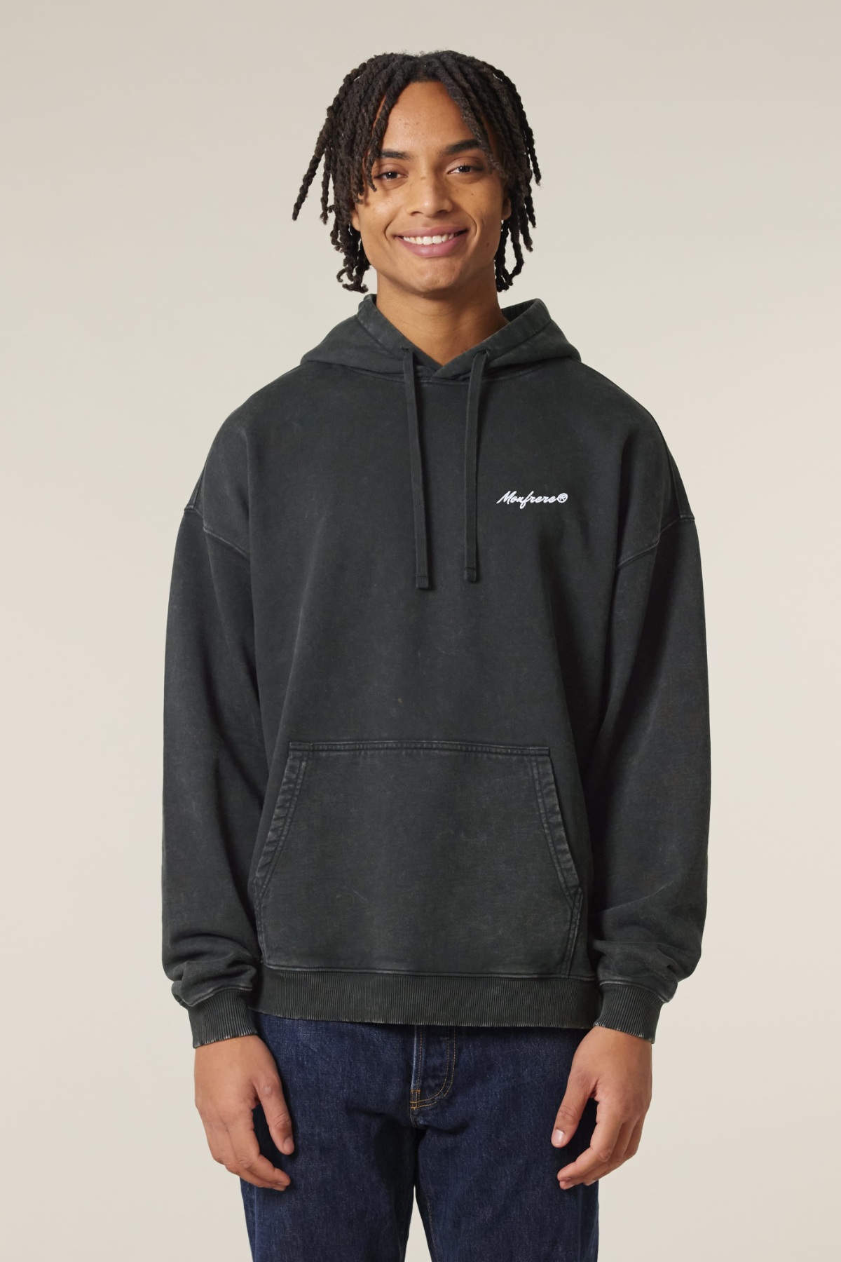 White Label Stick Oversize Garment Dyed Hoodie
