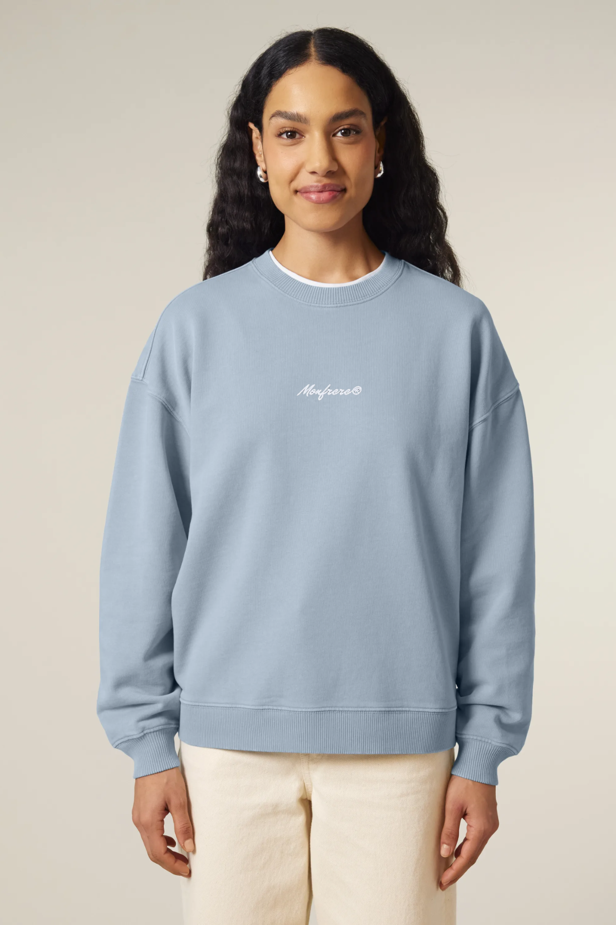 White Label Stick Oversize Garment Dyed Crewneck Sweatshirt