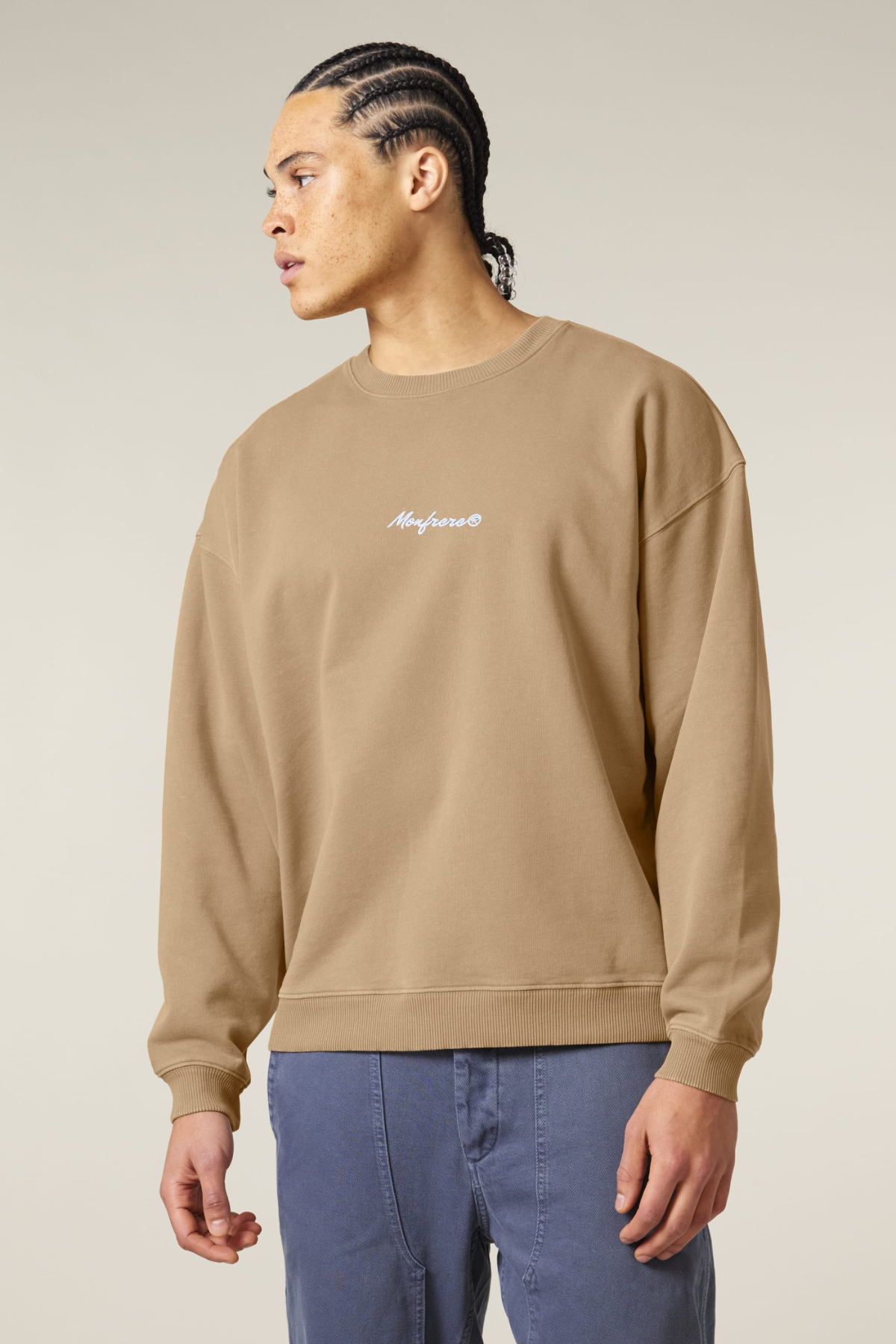 White Label Stick Oversize Garment Dyed Crewneck Sweatshirt