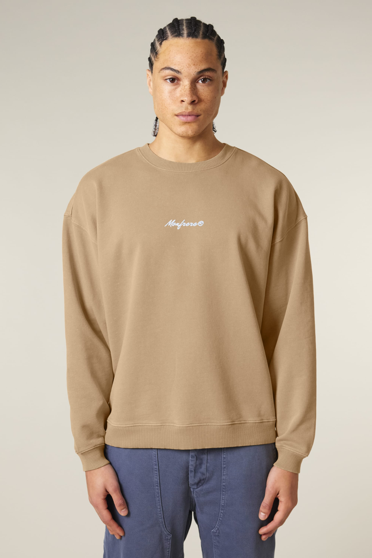 White Label Stick Oversize Garment Dyed Crewneck Sweatshirt