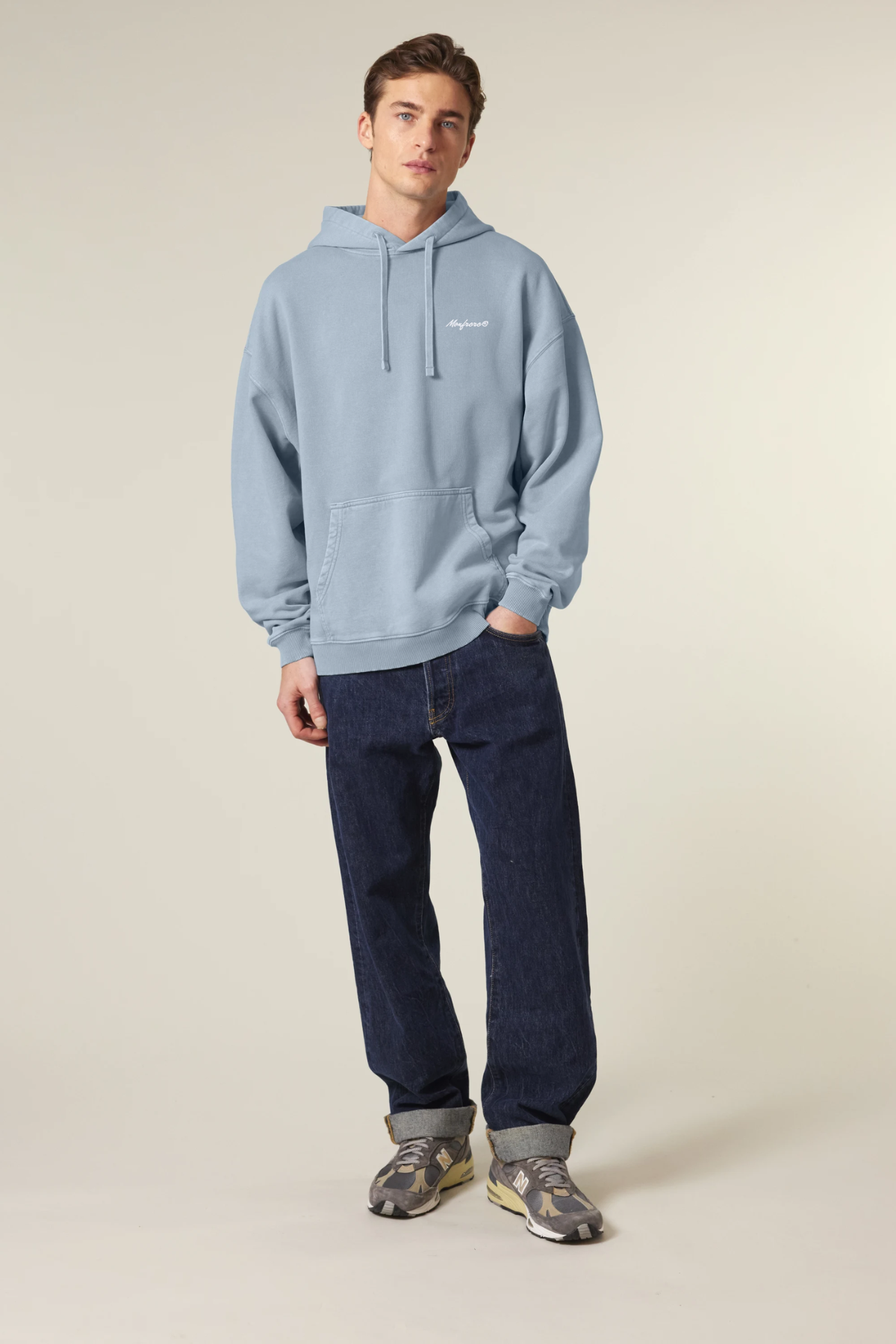 White Label Stick Oversize Garment Dyed Hoodie