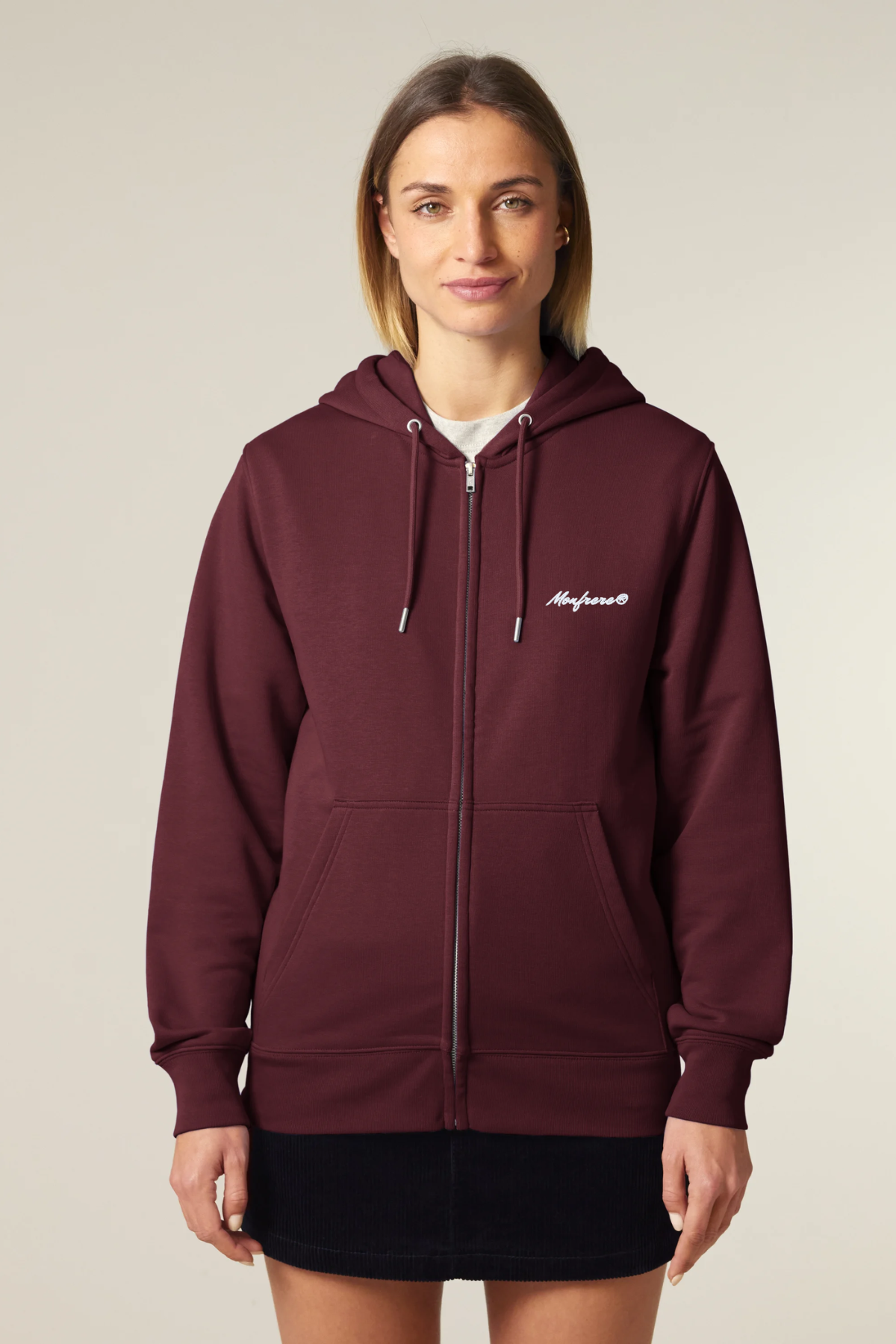 White Label Stick Iconic Unisex-Medium-Fit-Zip-Hoodie