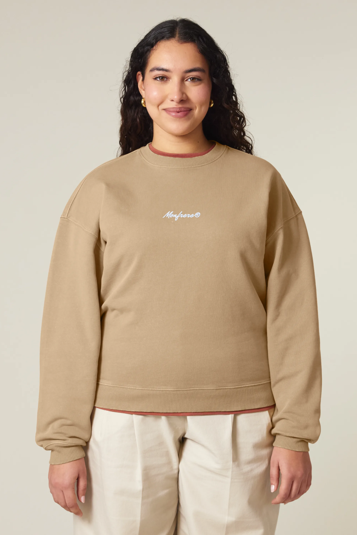 White Label Stick Oversize Garment Dyed Crewneck Sweatshirt