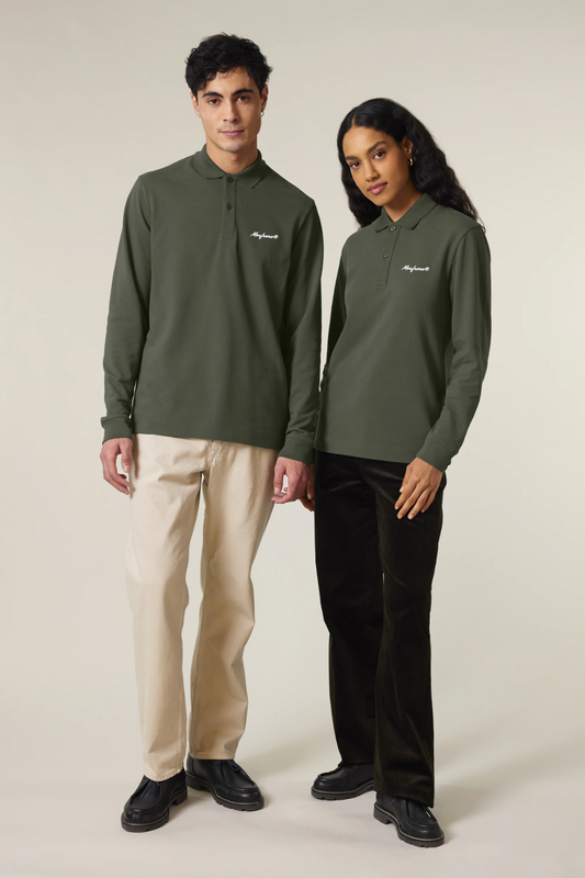 White Label Stick Unisex-Poloshirt mit Langarm