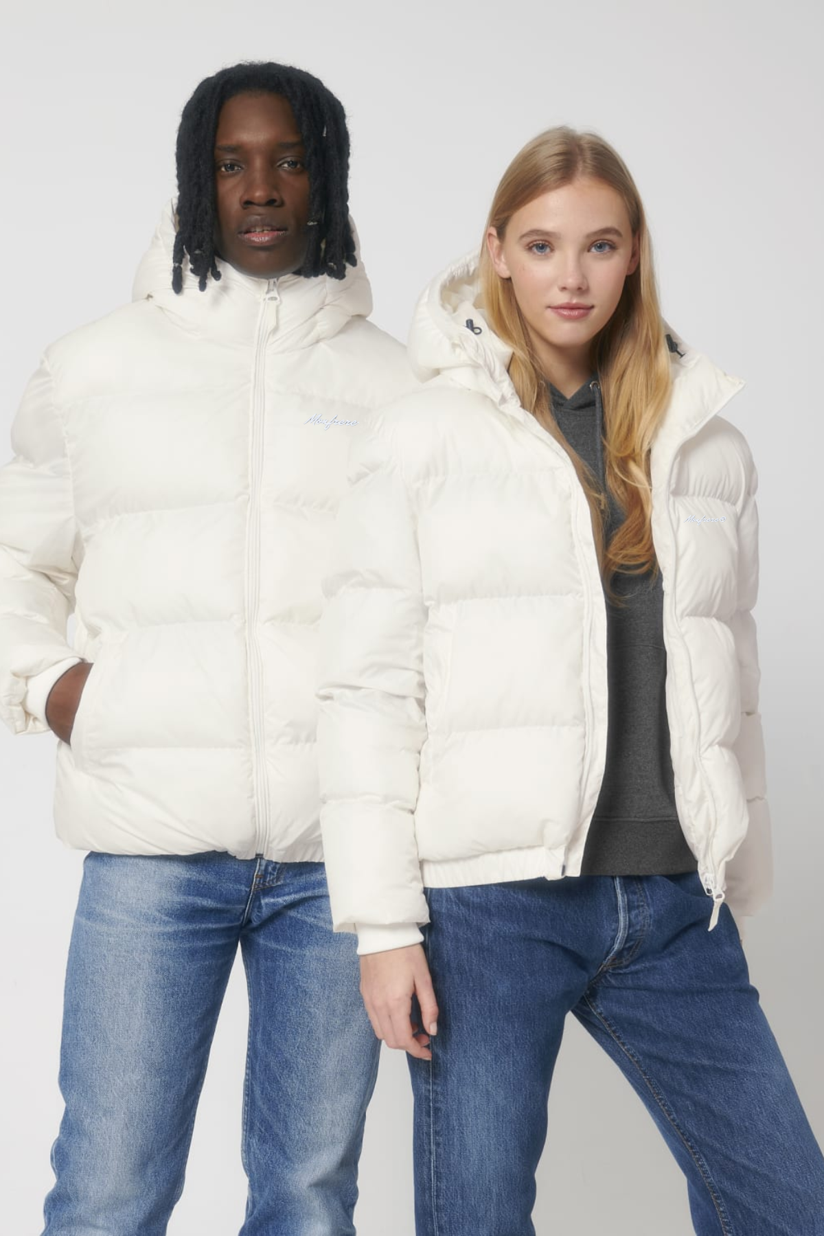 White Label Stick Unisex Oversized Steppjacke