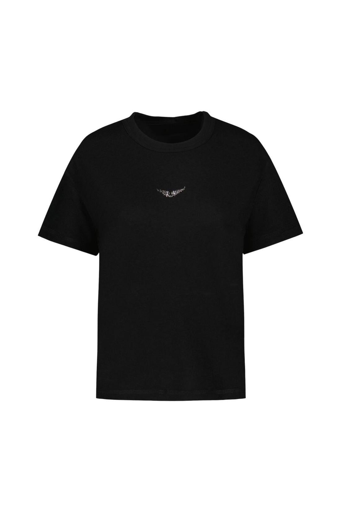 T-Shirt Marta Pcl Wings Strass - Zadig & Voltaire - Baumwolle - Schwarz
