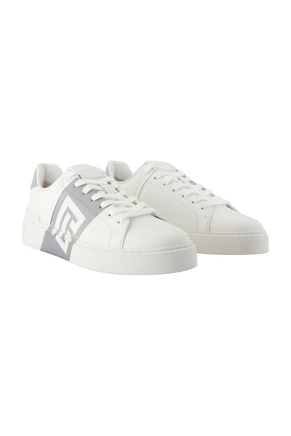 Sneakers B-Court - Balmain - Leder - Weiß/Grau