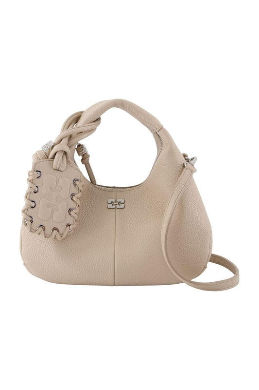 Mini Grained Handtasche - Ganni - Synthetik - Weiß