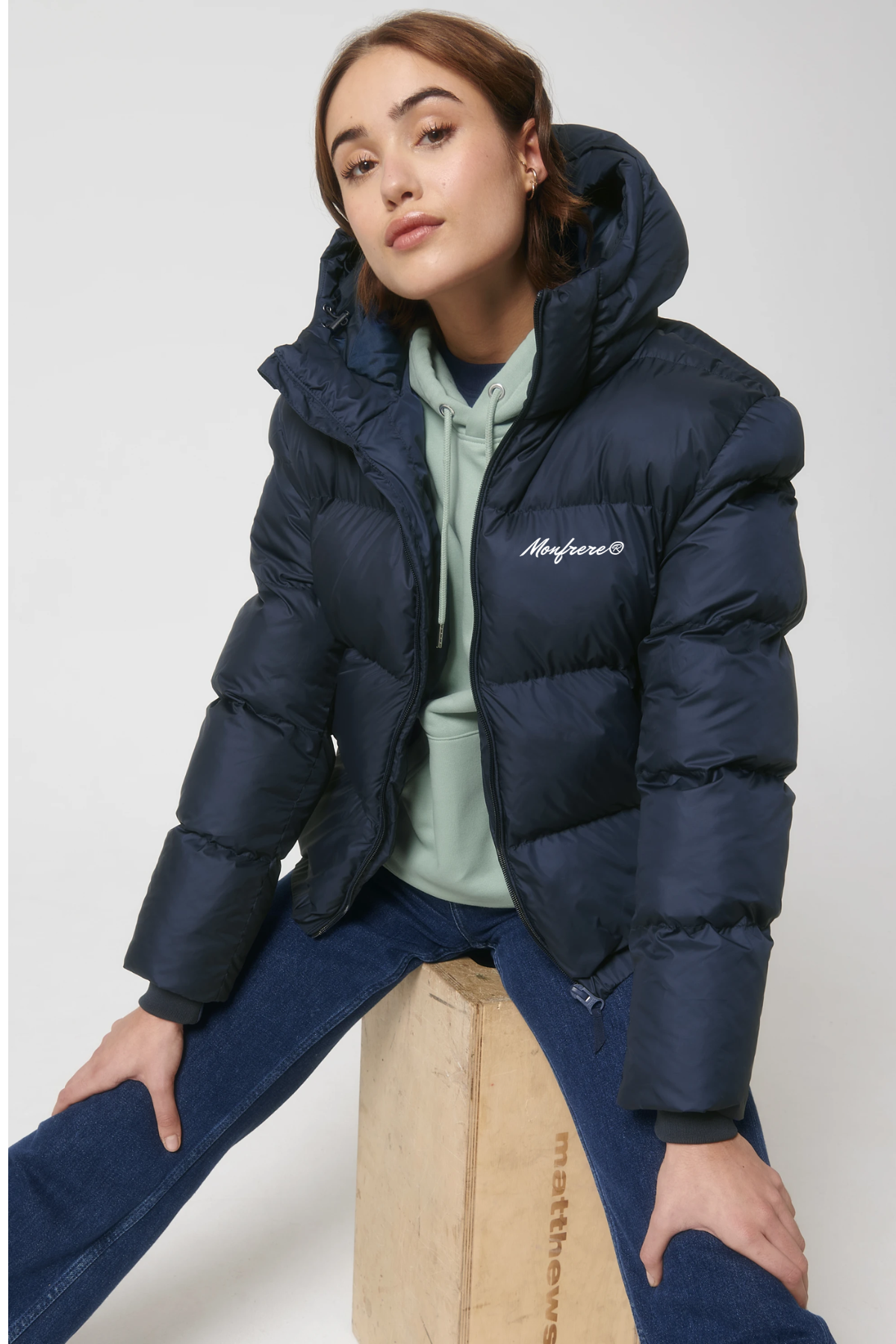White Label Stick Unisex Oversized Steppjacke
