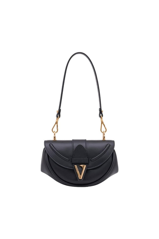 Virtus Small Schultertasche - Versace - Leder - Schwarz