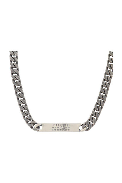 Minimal Logo Id Tag Halskette - MM6 Maison Margiela - Metall - Silber