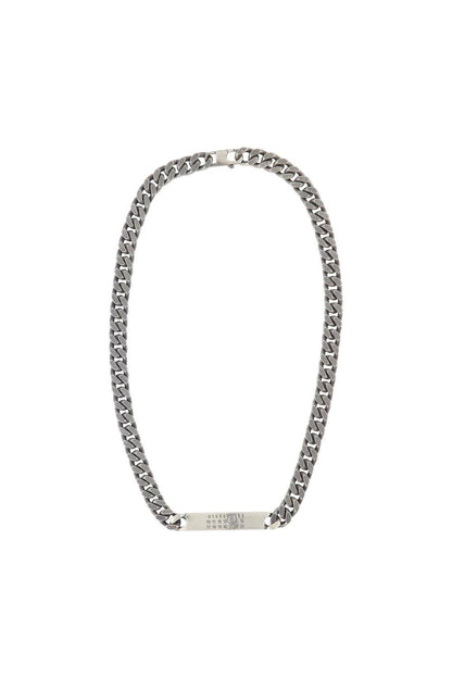 Minimal Logo Id Tag Halskette - MM6 Maison Margiela - Metall - Silber