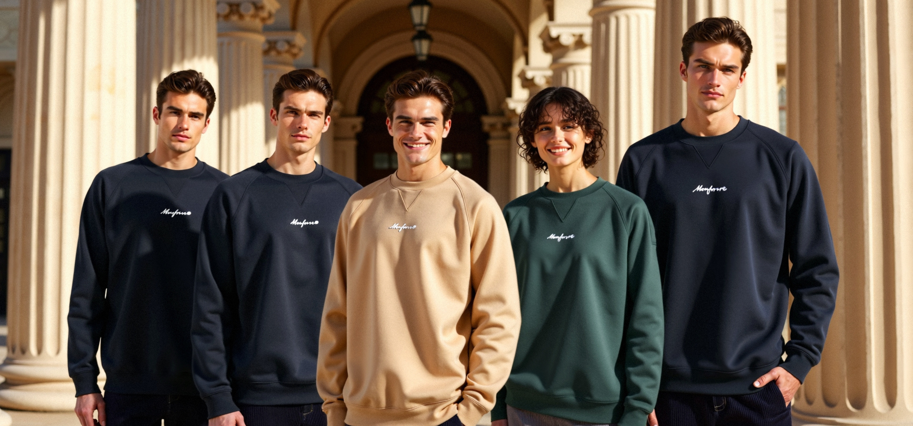 White Label Stick Oversize Garment-Dyed-Crewneck-Sweatshirt